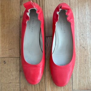 EVERLANE DAY HEEL IN POPPY RED LEATHER size 7.5